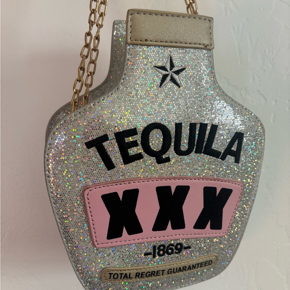 Silver Glitter Tequila purse